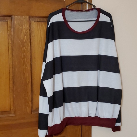 Haptics Tops - 2X Haptics Striped long sleeve tunic